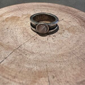 Silver Tone Kenneth Cole Ring with Stone Accent